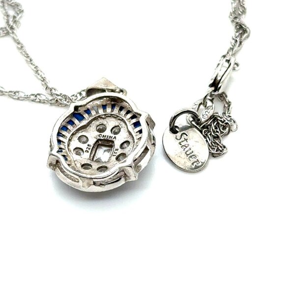Stauer 925 Blue/White Cz Necklace - Picture 4 of 7